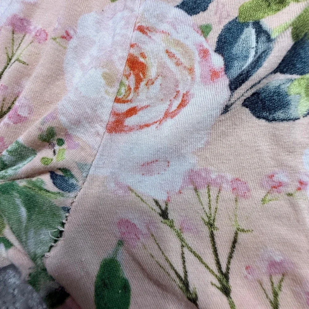 Posh Peanut Harper Bamboo Pajama Set Pink Floral Ruffle Sleeve‎ 7Y PJs Cottage